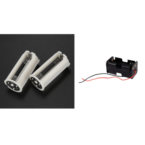 Black Tow Layers 4 x 1.5V AA Battery Holder Case Box w Wire Leads 1