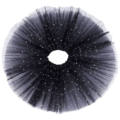 Gonna tutù nera per bambine con stelle e paillettes 1