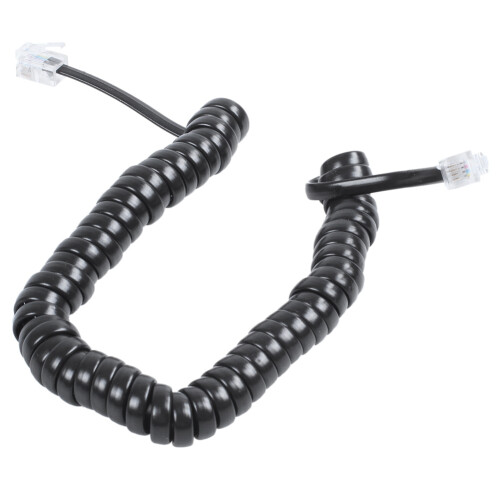9,3 tommer sort RJ9-telefonkabel til telefon og modem, spiralkabel 1