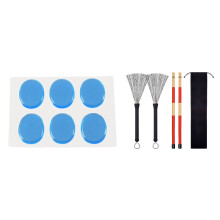 6 pezzi/set rullante silenziatore accessori per percussioni (blu)