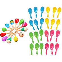 12 pezzi di maracas per bomboniere in legno, colori casuali