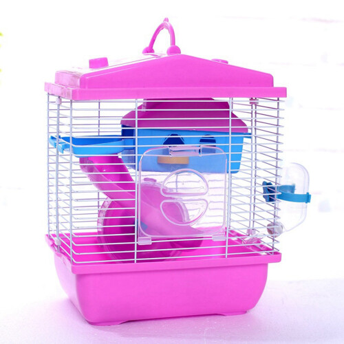 Gaiola para hamster com casinha de duas camadas e claraboia, azul 1