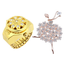 Spilla decorativa con strass cubici a tema angelo-ballerina per maglione