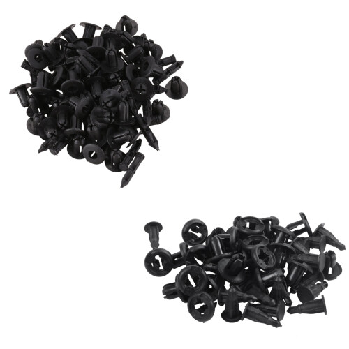 6mm x 12mm Plastic Rivets Car Push Clips 50 Pcs 1