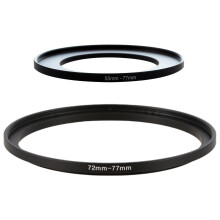 Adattatore per anello filtro step-up in metallo da 55 mm a 77 mm per fotocamera 55-77