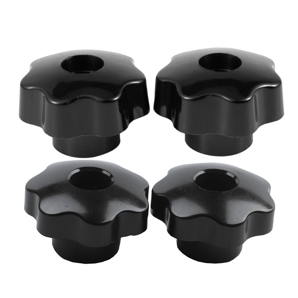 M8 X 50Mm Diameter Thread Clamping Star Knob Black 2Pcs 4713377182908