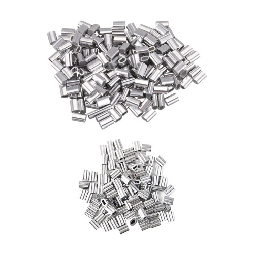 120 τεμάχια από αλουμίνιο για Loop Sleeve, για βρόχο σε σύρματόσχοινό διαμέτρου 2 mm