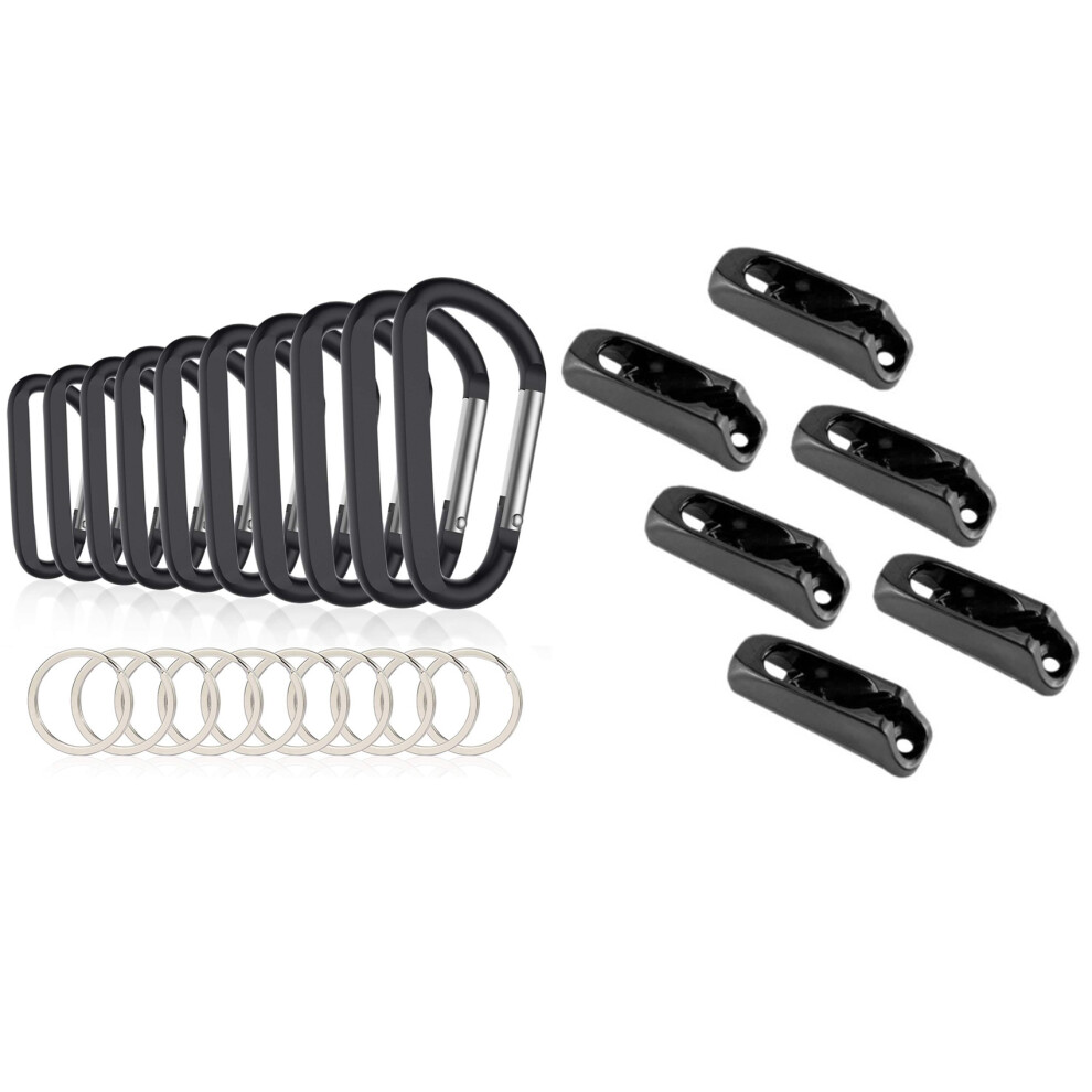 10Pcs Aluminum Carabiner Clips,Premium D-Ring With Keyring 4713377184414