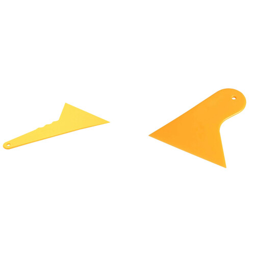Plastic gele auto-stickerfolie schraper 10,5x9,5cm