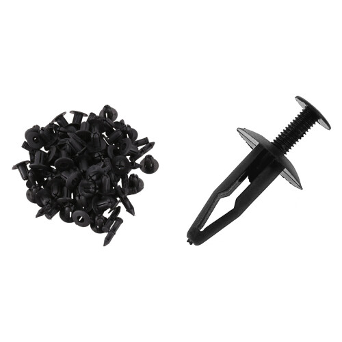 6mm x 12mm Plastic Rivets Car Push Clips 50 Pcs
