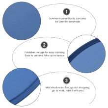 Foldable Round Fan-Blue