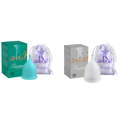 Coppetta mestruale anti-perdita in silicone ANYTIME Women L trasparente