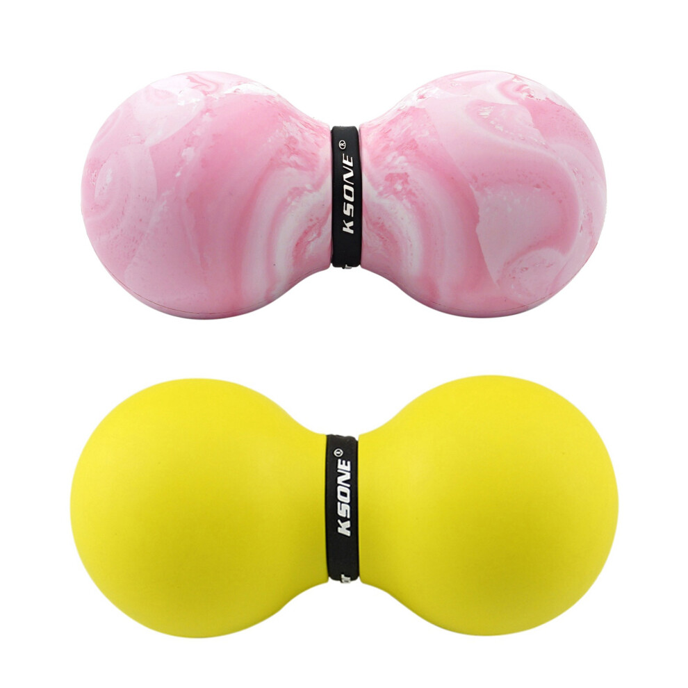 Markenlos Yellow/Pink Muscle Relief Massage Ball Peanut Shape Massage Ball 1