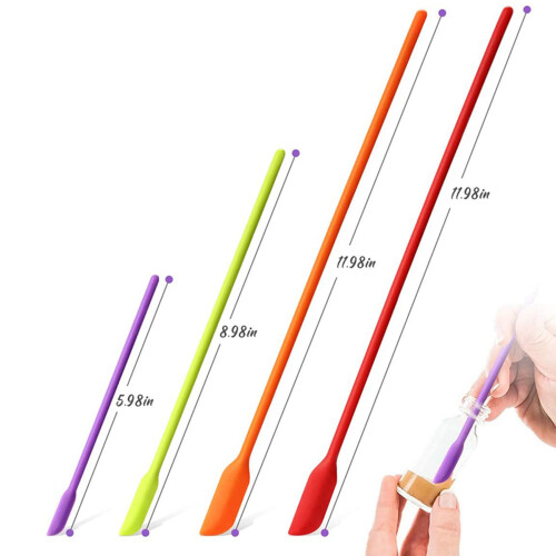8 Pack Silicone Makeup Drop Spatula Scrapers Jar Scraper for Kitchen 2