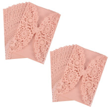 Set da 10 pezzi di biglietti d'invito con farfalle intagliate per matrimonio: rosa