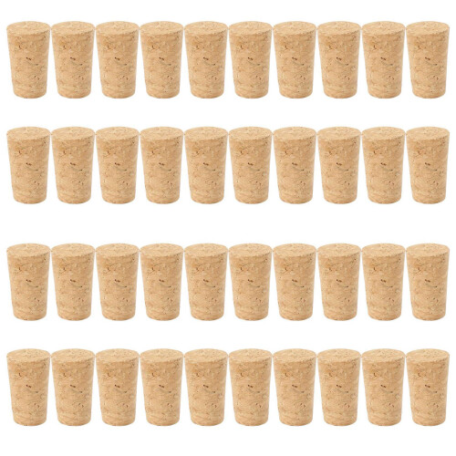 Lot de 40 bouchons en bois naturel coniques pour scellement