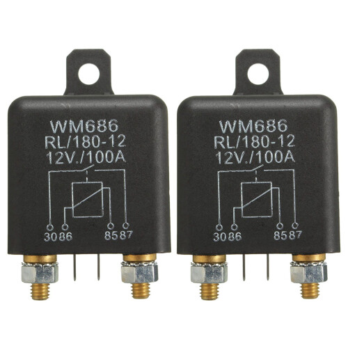 12V 100A 4-πιν βαρέως τύπου ON/OFF διακόπτης και ρελέ διαχωρισμού φόρτισης Μαύρο