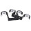 2Pcs Double Curtain Rod Ceiling Mount Supports Aluminum Alloy Black 2
