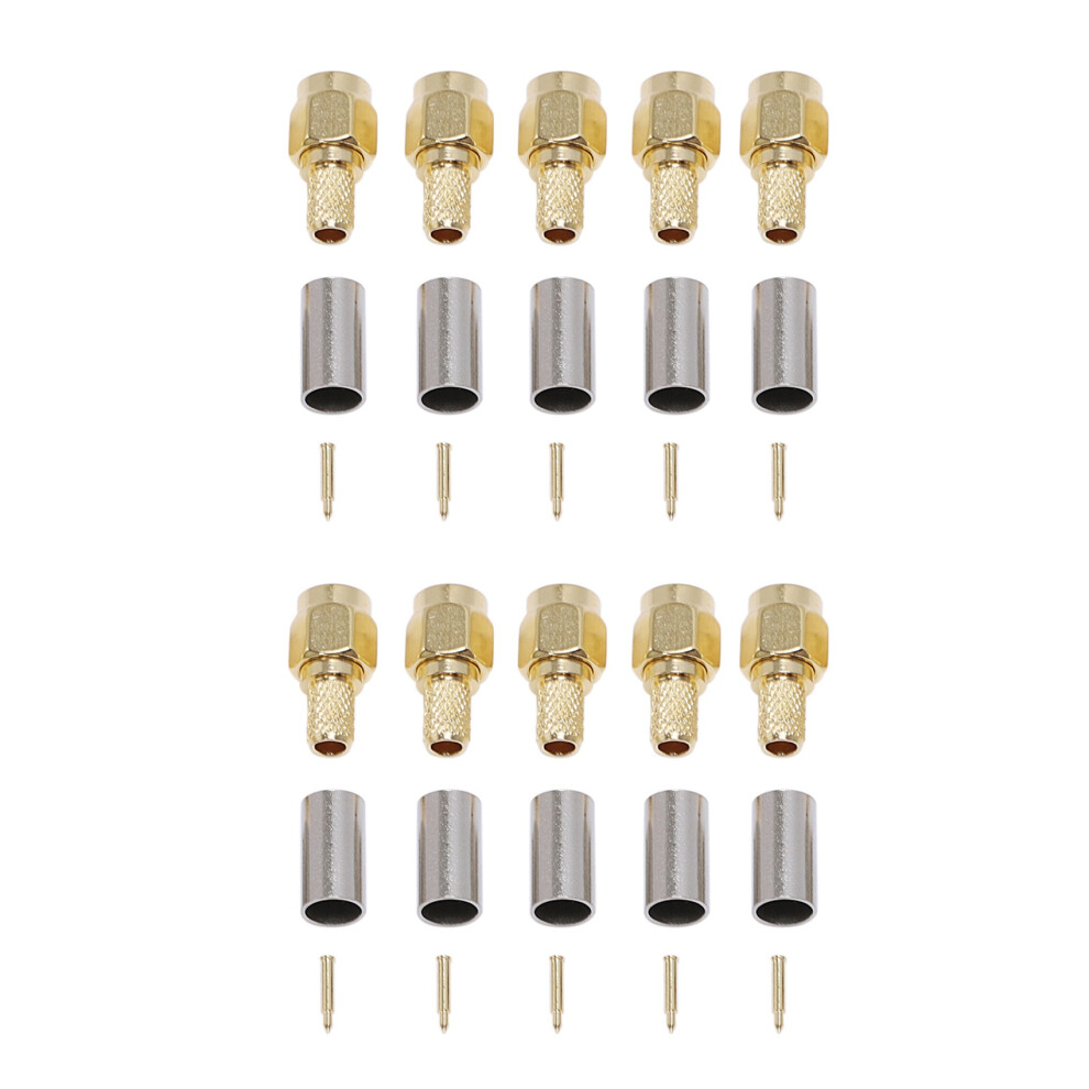 5Pcs Sma Male Plug Coaxial Connector Crimp For Rg58 Rg142 4713377191092