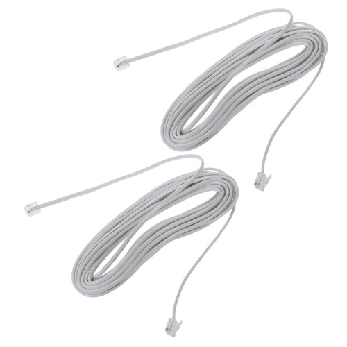 9 m / 30 ft RJ11 6P2C modulære telefonkabler - hvid