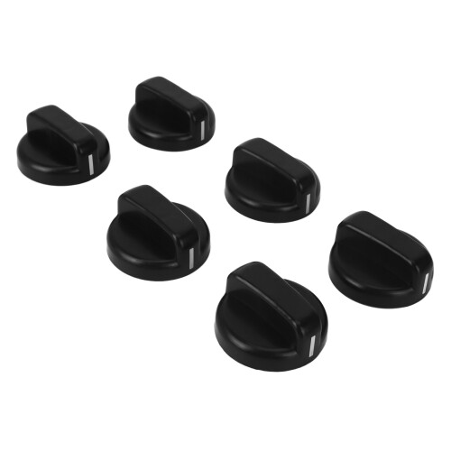 6 PCS Kitchen Black Plastic Gas Stove Cooker Control Knobs 2