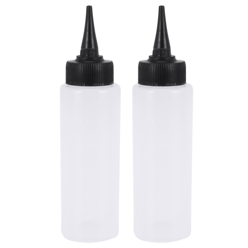 150ml Salon Hair white+black Applicator Bottle Scale Hairdressing 1