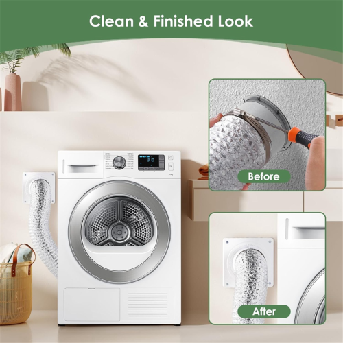 Placa de parede de ventilação de secadora com mangueira (4 polegadas e 8 pés), A 1