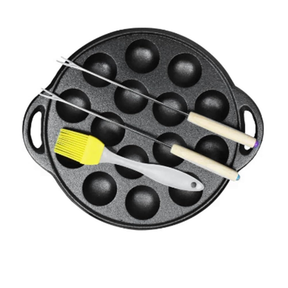 15 Hole Cast Iron Takoyaki Pan Takoyaki Maker  Kitchen Tools for Preparing Takoyaki at Home-image-OPC-PJ2QDCG-NEW