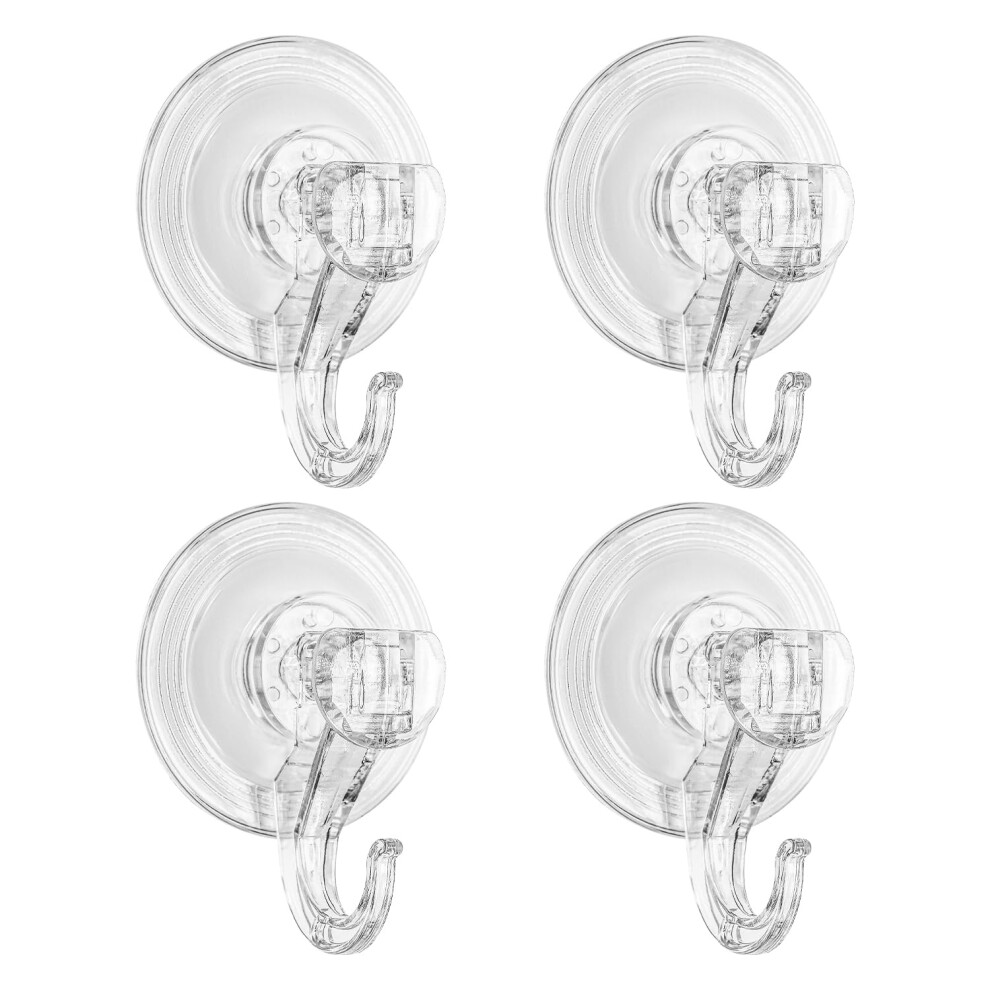 Suction Cup Hooks, Reusable, Extra Strong For Windows, Glass (4Pcs) 6493810201899