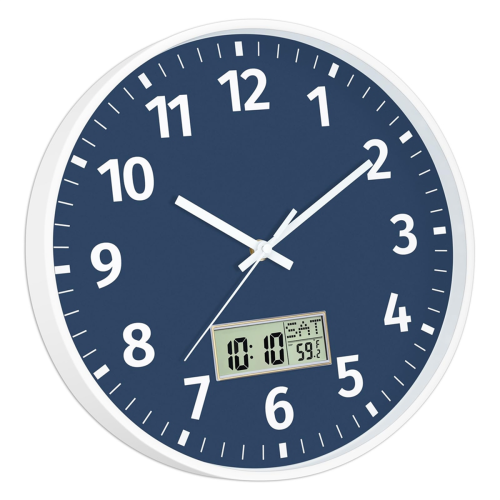 Digital Wall Clock with Time, Day of Week and Temperature, Silent 2