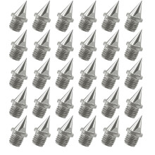 Golf Spikes Silver Steel Spikes, Sports Shoe Spikes, Sports Shoe Spikes Training Key, Suitable for Training and Sprint (Pack of 30)