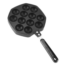 12 Cavity NonStick Aluminium Octopus Ball Pancake Pan with Heat Resistant Handle