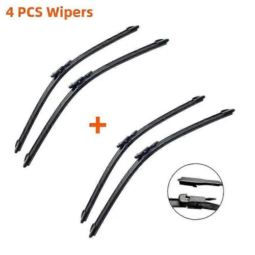 (4 PCS)Front Wipers For Seat Leon 2005-2012 Wiper Blade Rubber 26"+26" Car Windshield Windscreen Accessories