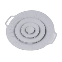 Silicone Boil Over Protection 30 cm Splash Guard Pot Lid for Stove, Microwave Bowls Heat Resistant, Dishwasher Safe Universal (Grey) Gray