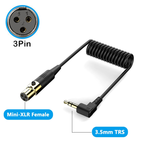 Καλώδιο Aux δεξιάς γωνίας 3,5 mm σε XLR, γωνία 90 μοιρών 3,5 mm 3 ακίδων 1
