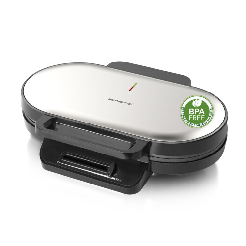 Double waffle iron for 10 heart waffles, temperature control, nonstick, BPA, 1200 W