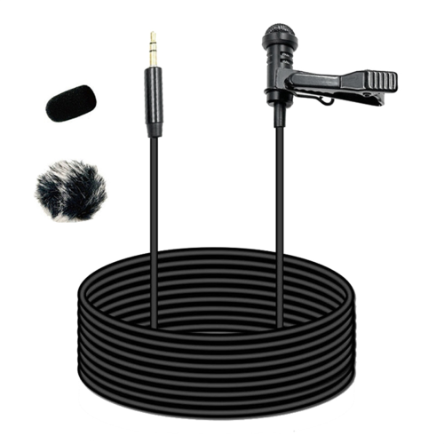 3,5 mm Lavalier-microfoon + winddichte hoesset voor microfoon 1,5 m 1
