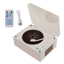 Bluetooth 5.1 CD-luidspreker met lade-speler, houtnerf, wit