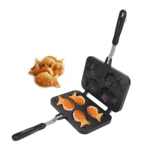 Taiyaki Fish Mold Cake Pan Taiyaki Pan Fish Shape Waffle Cake Maker Fish Pan Pancake Double Pan Home Cooking Mould NonStick Antiscalding Handle