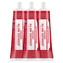 Dr. Bronners All-One-Zahnpasta (Zimt, 3er-Pack, 140 ml) 70 % organische Inhaltsstoffe, naturlich und wirksam, fluoridfrei, SLS-frei, hilft, d