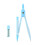 1 x Compass, Geometry Compass with Retractable Pencil, 0.7 mm Lead (Blue) 1