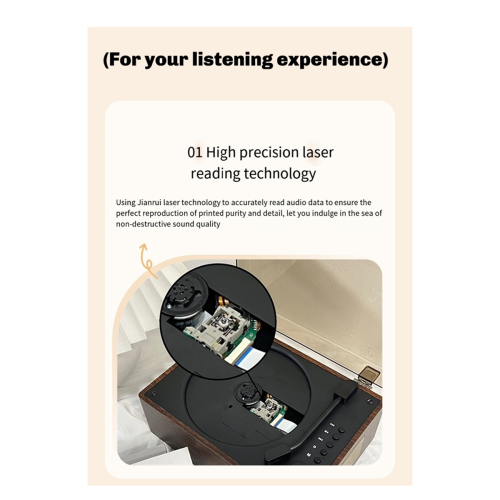 Retro CD Player Επαναφορτιζόμενη υποστήριξη CD BT USB 3.5mm AUX Portable C 2