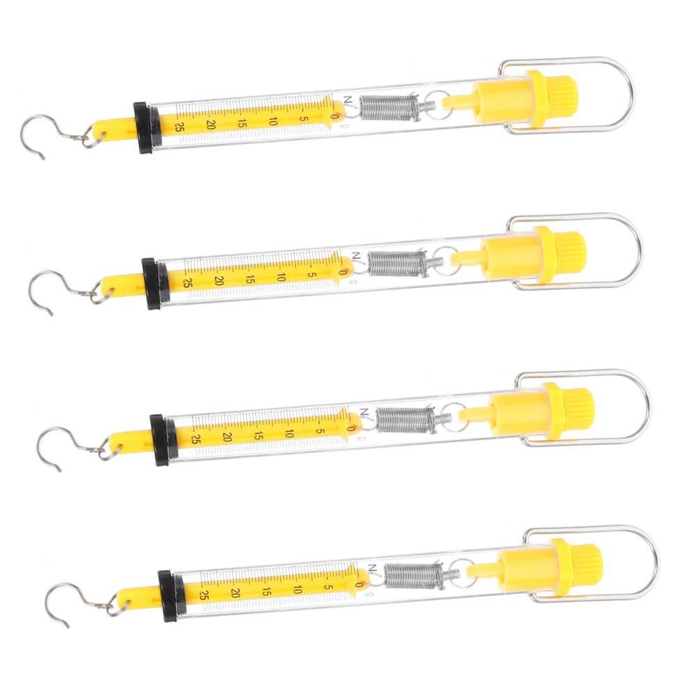 4 Pieces Spring Scale Dynamometer Ton Force Gauge Hook Scale For Physics Experiments Portable Precision Measuring Device With Clear Gram Ton 6276012992068