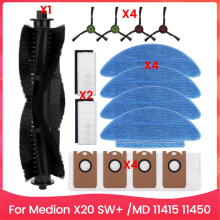Voor Medion X20 SW+ /MD 11415 Robotstofzuiger Hoofdzijborstel