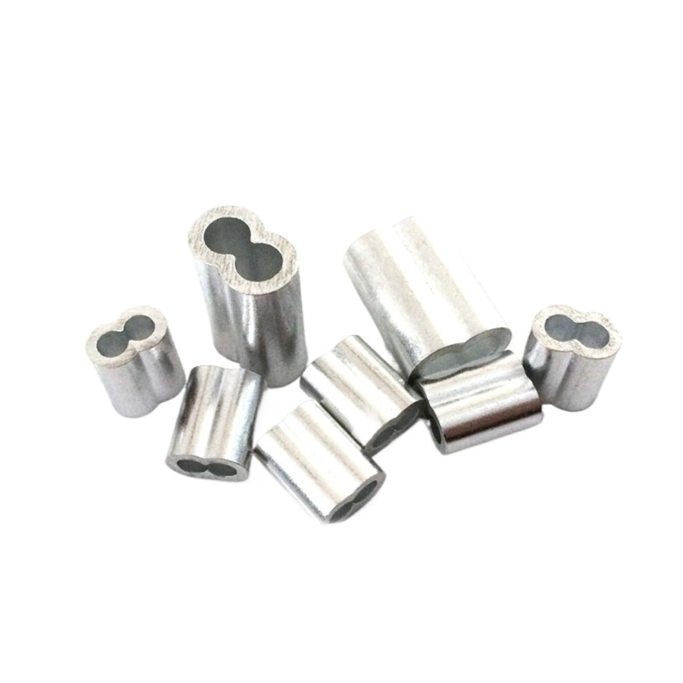 Aluminium Crimping Loop Sleeve, Aluminium Cable Crimp Sleeve Form 8 Double Hole Ferrules Crimp Loop (1.2Mm) 1.2Mm Silver 6276012992136