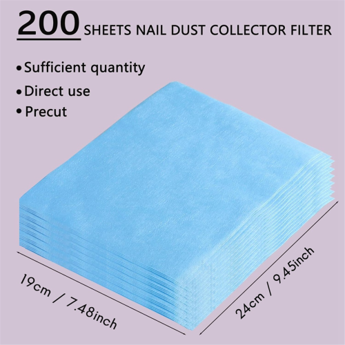 200 Blatt Nagelstaubfilterpapier Blau 1