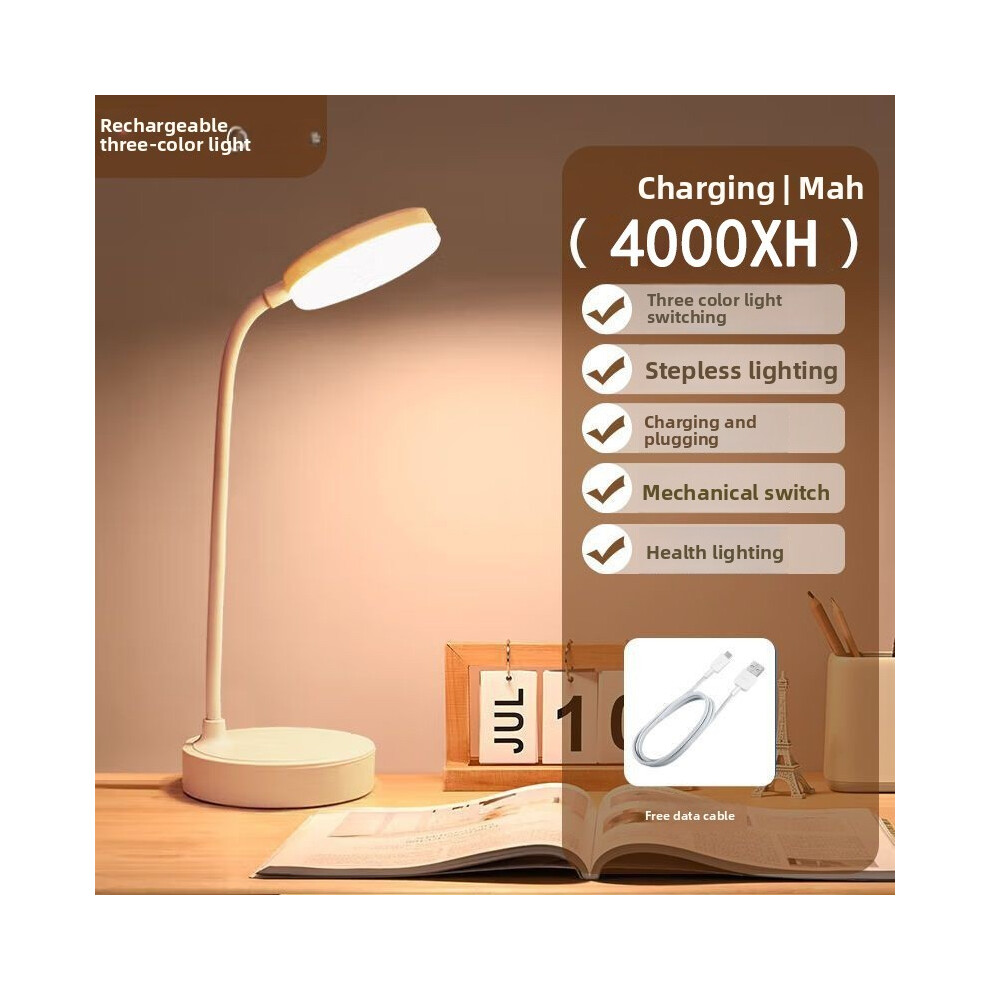 (4000Xh Charging) Led Lamp Desk Students Usb Rechargeable Touch Dimming For Reading Study Light