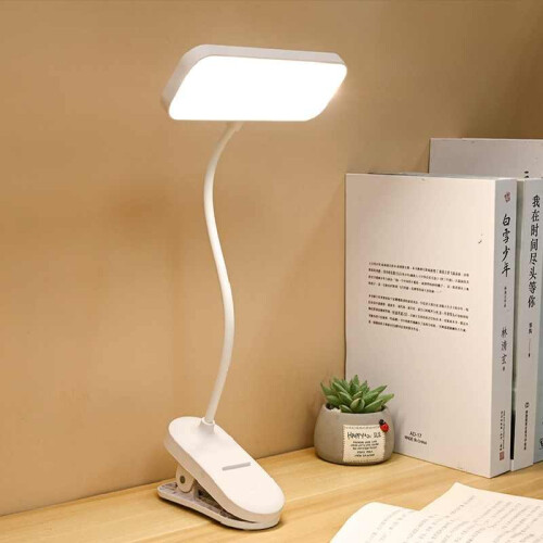 Led On Clip Desk Lamp Adjustable Brightness Room Reading Light Study Bedside