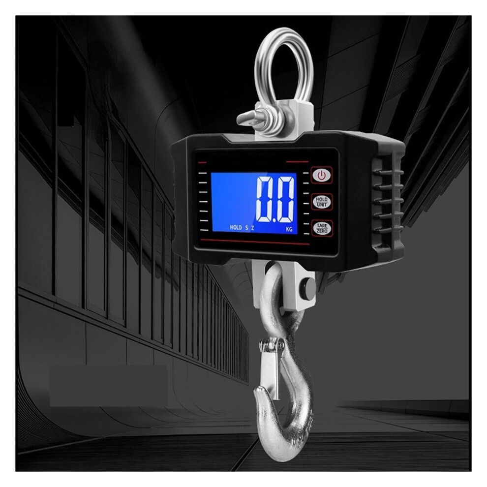 Black Crane Scale, 1000 Kg Digital Hanging Scale, Lcd Backlight, High Reliability (1000Kg )