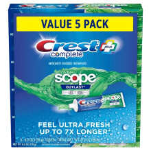 Pasta de dente Crest Complete Scope Outlast Ultra (6,3 onas, 5 unidades)